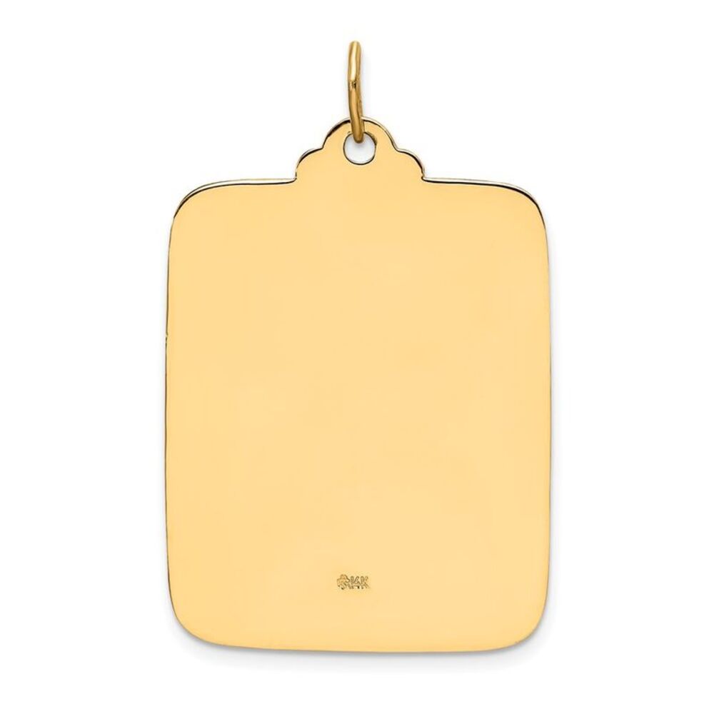 14k Yellow Gold Solid Polished/Satin Large Rectan… - image 3